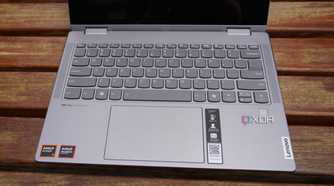 The Lenovo Yoga 7 keyboard and touchpad.