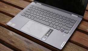 The keyboard and touchpad on the Lenovo Yoga 7.