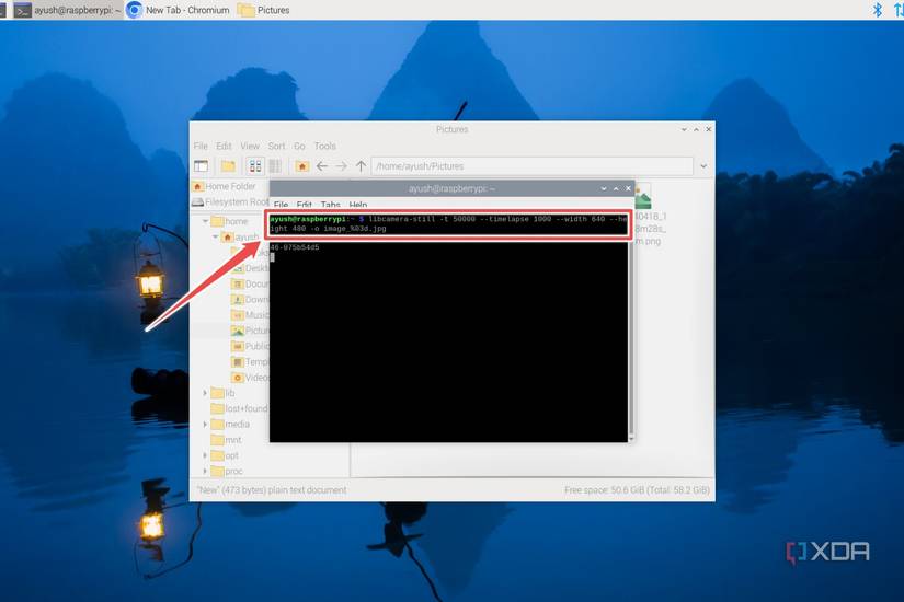 The libcamera command to capture multiple snapshots