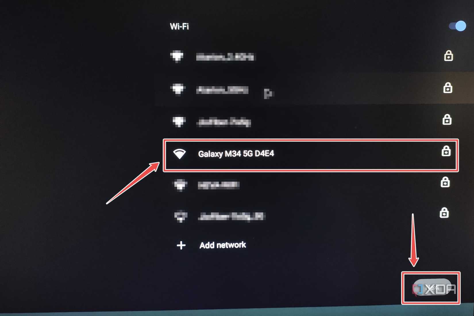 The Wi-Fi settings inside LineageOS