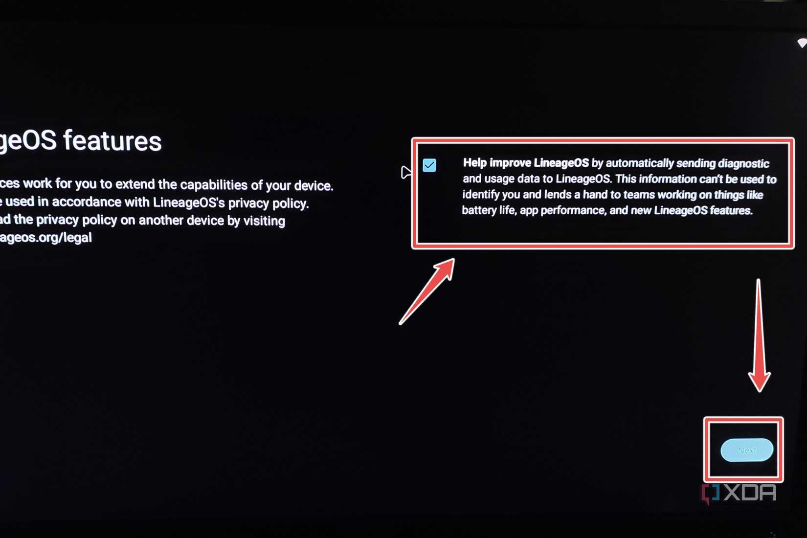 The procedure to enable LineageOS features