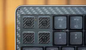 The mechanical switches on the Lofree Edge keyboard.