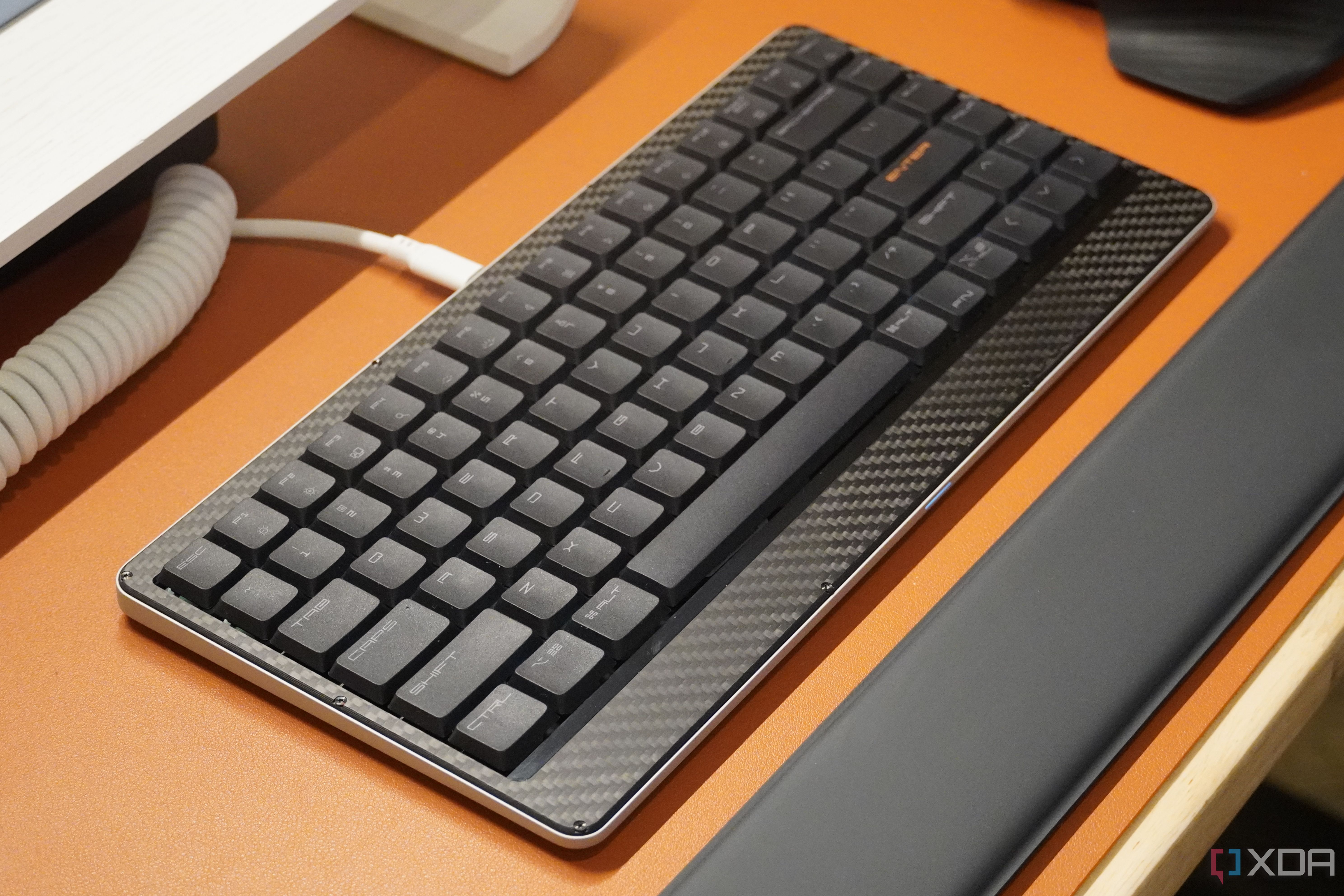 The Lofree Edge keyboard on a desk.