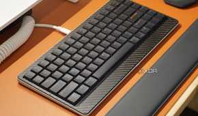The Lofree Edge keyboard on a desk.