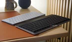 A comparison between the Lofree Edge and Magic Keyboard.