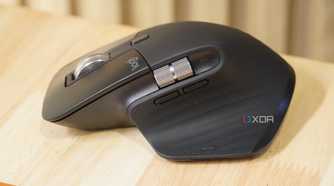 A side view of the MX Master 3S on a desk.