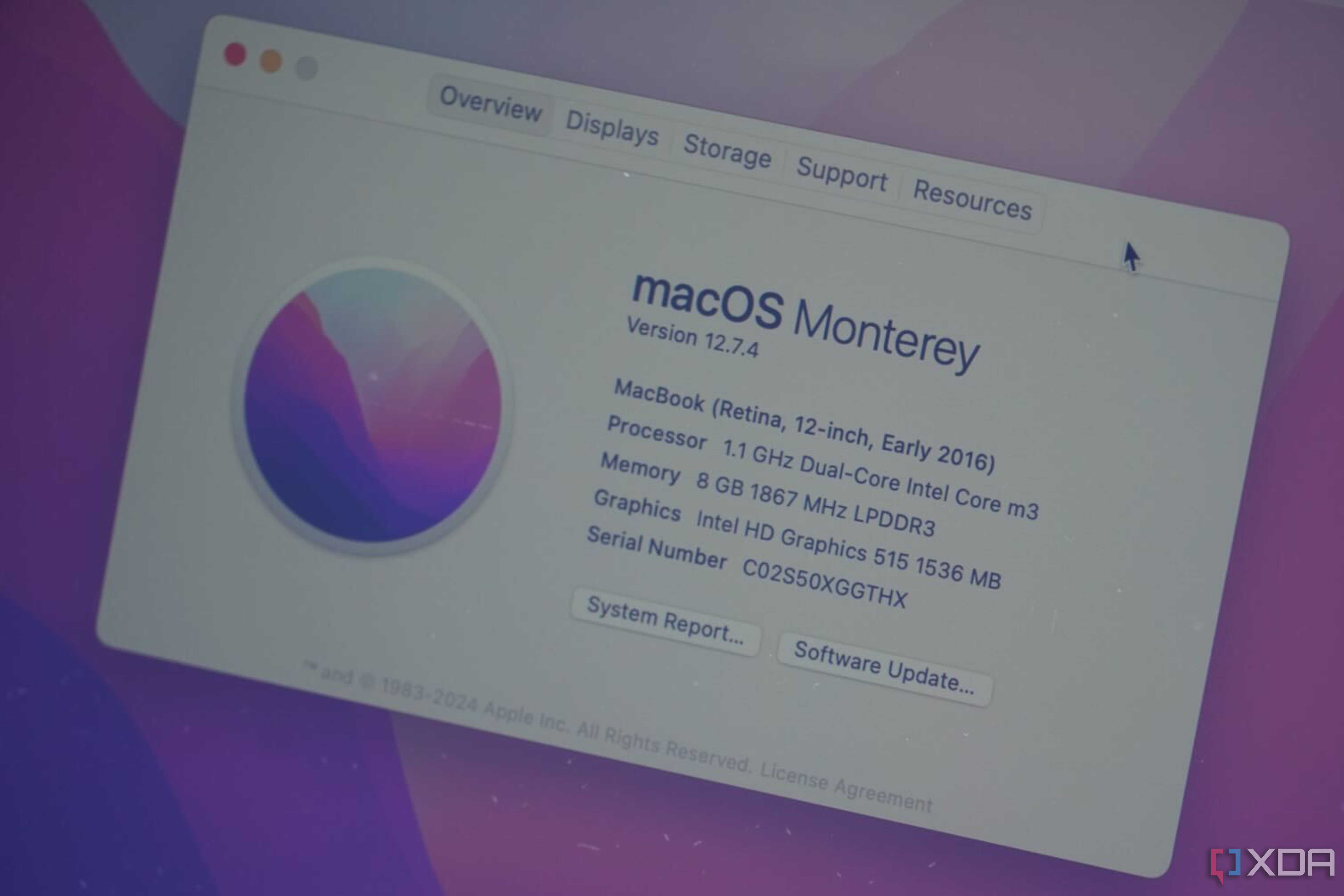 The system information page for my 12-inch MacBook.