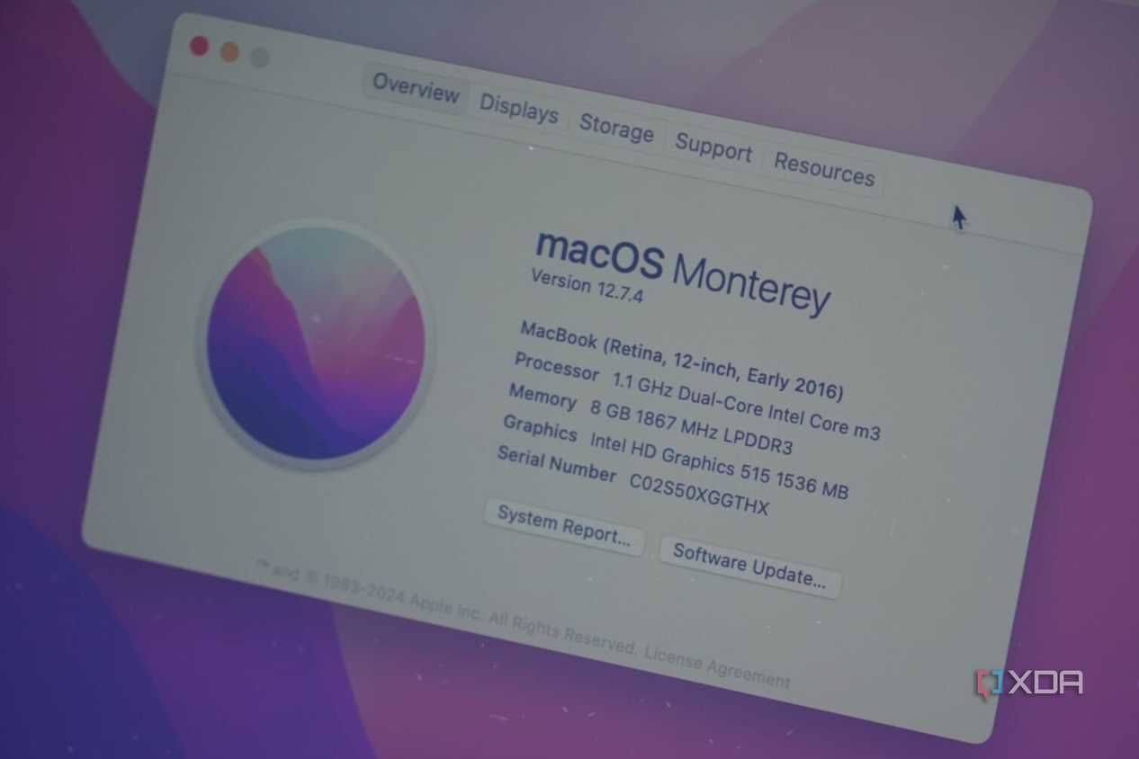 The system information page for my 12-inch MacBook.