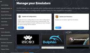 A screenshot showing the option to manage your Emulator opion in EmuDeck.
