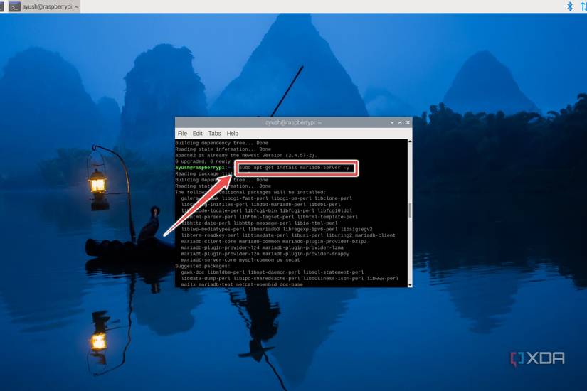 The command to install MariaDB