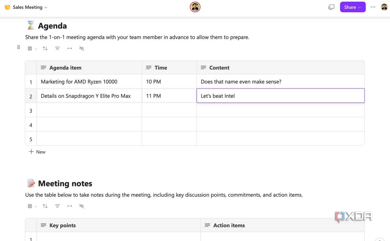 Meeting details in Microsoft Loop