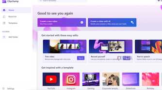 Clipchamp home