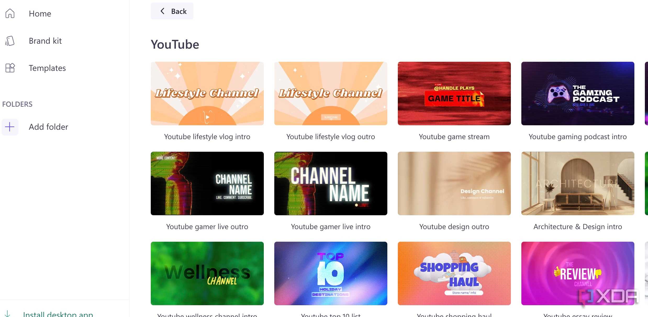 Clipchamp templates