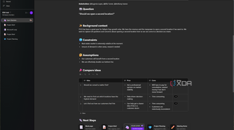 Screenshot of a Microsoft Loop template for idea discussion