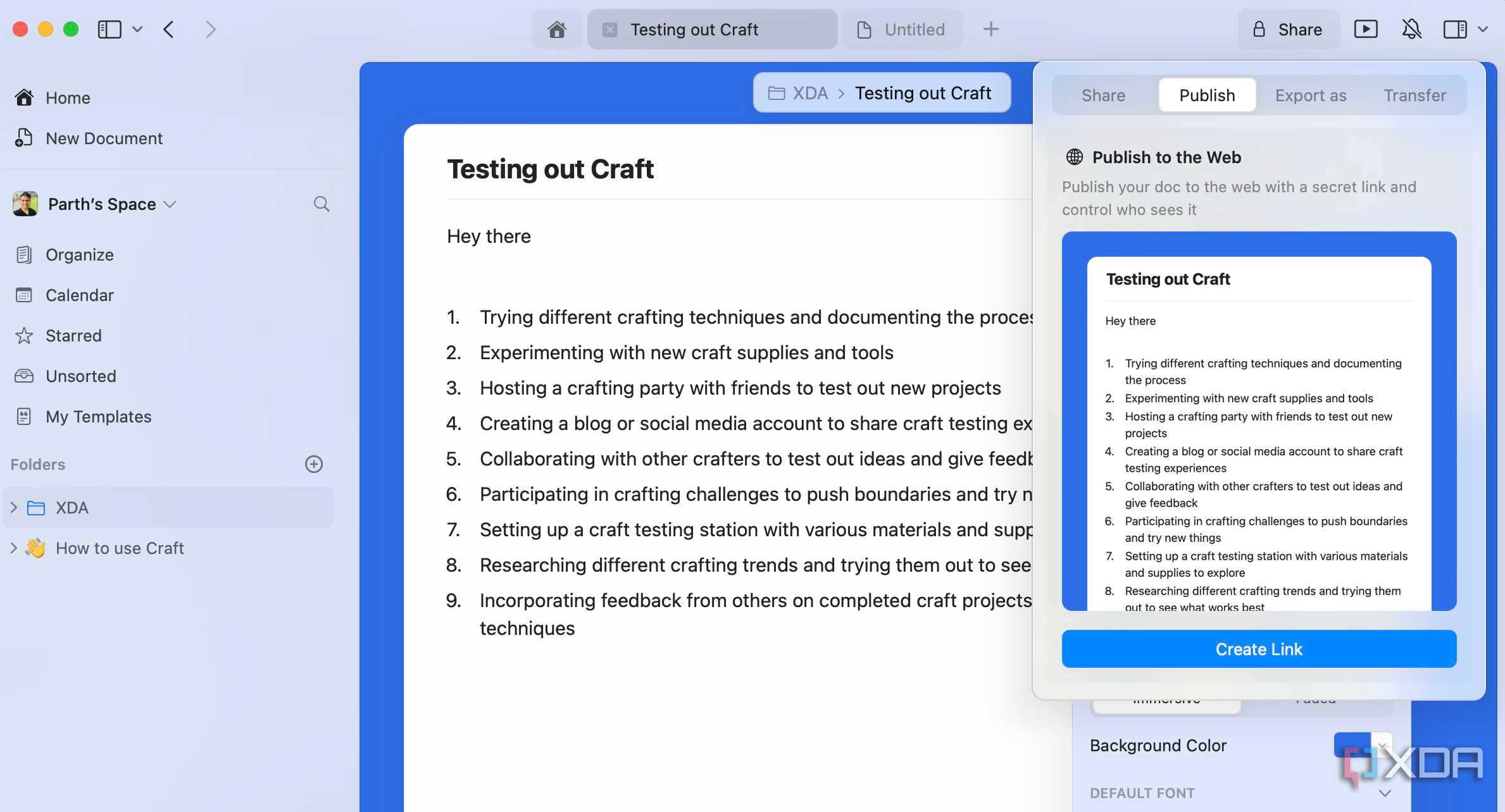 Craft publish to web