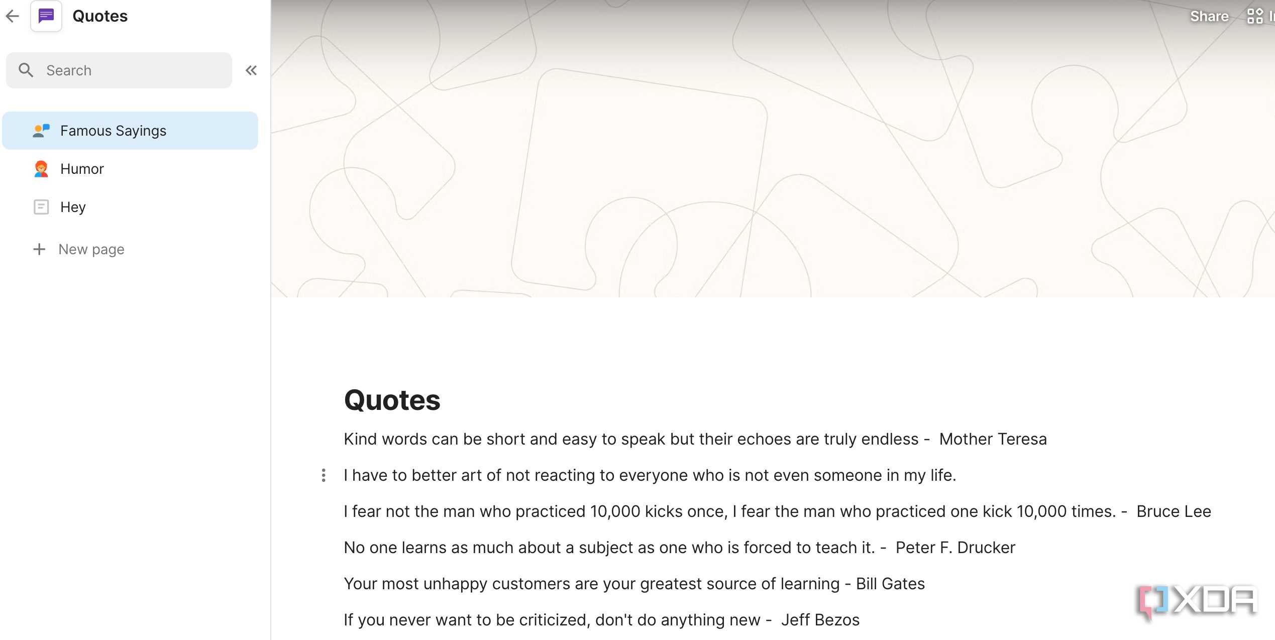Coda page