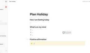 Notion holiday template