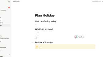 Notion holiday template