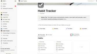 Notion habit tracker