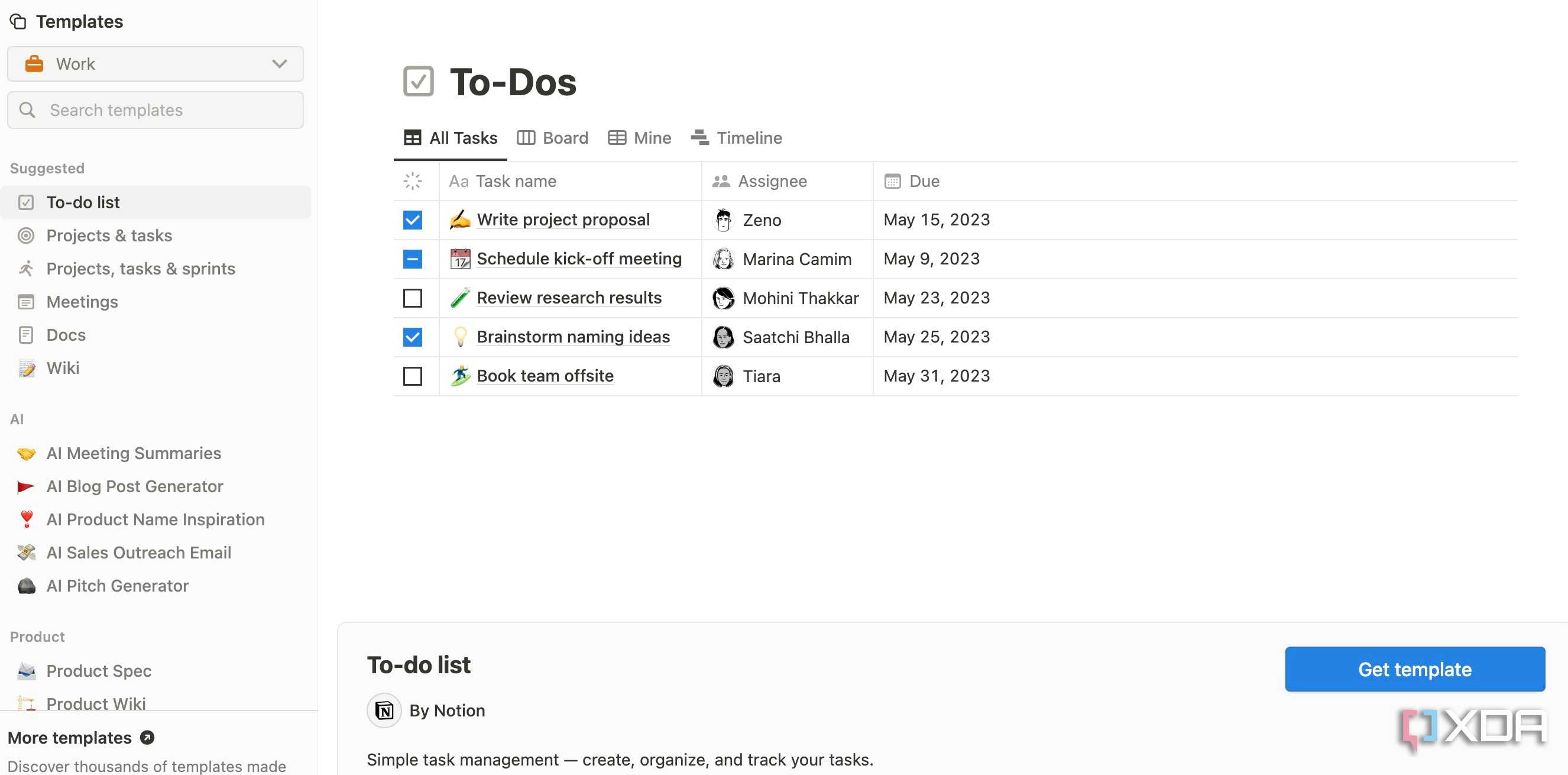 Notion templates