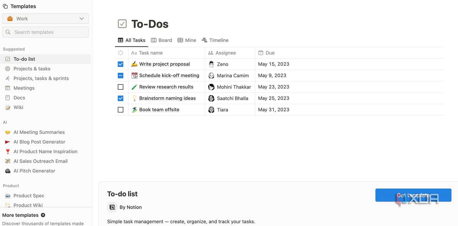 Notion templates