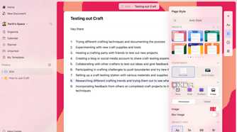 Craft page styles