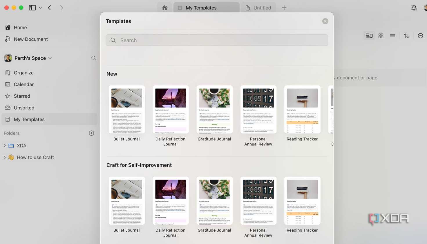Craft templates