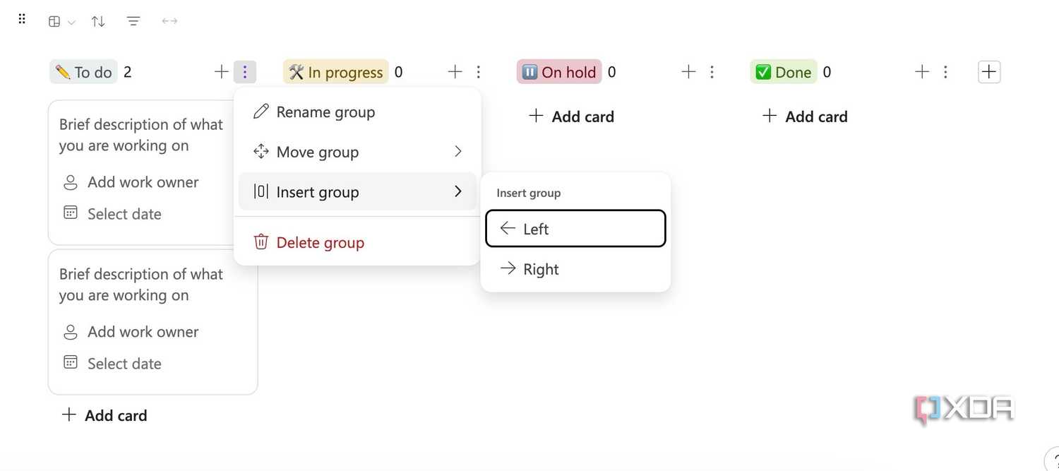 edit kanban boards in Microsoft Loop