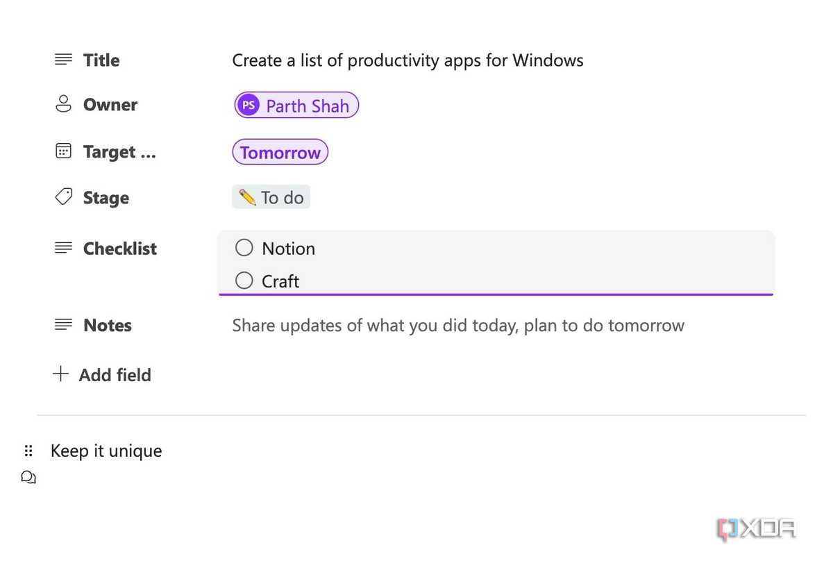Task details in Microsoft Loop