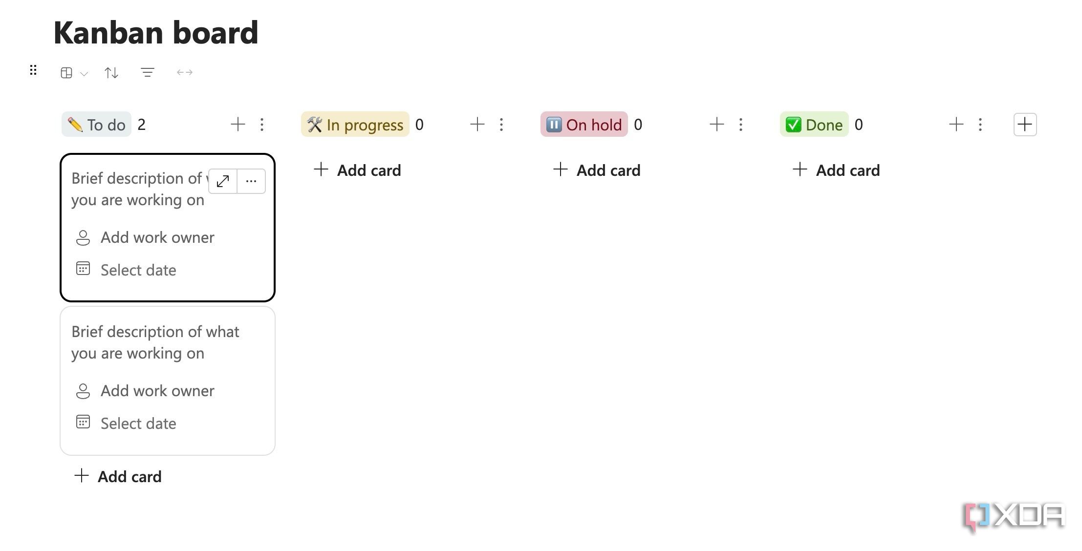 Kanban boards in Microsoft Loop