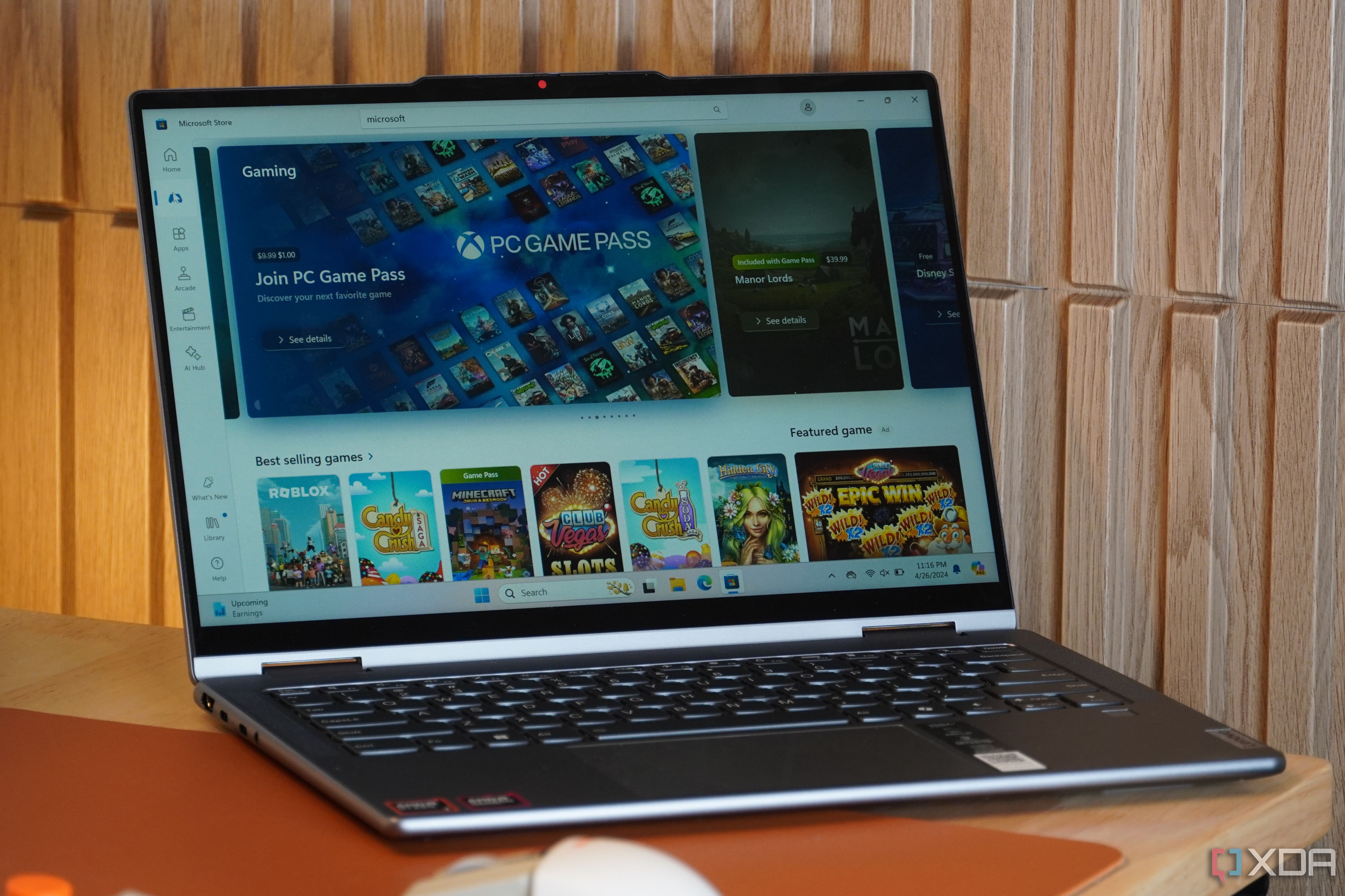 Microsoft Store on a Lenovo Yoga 7.