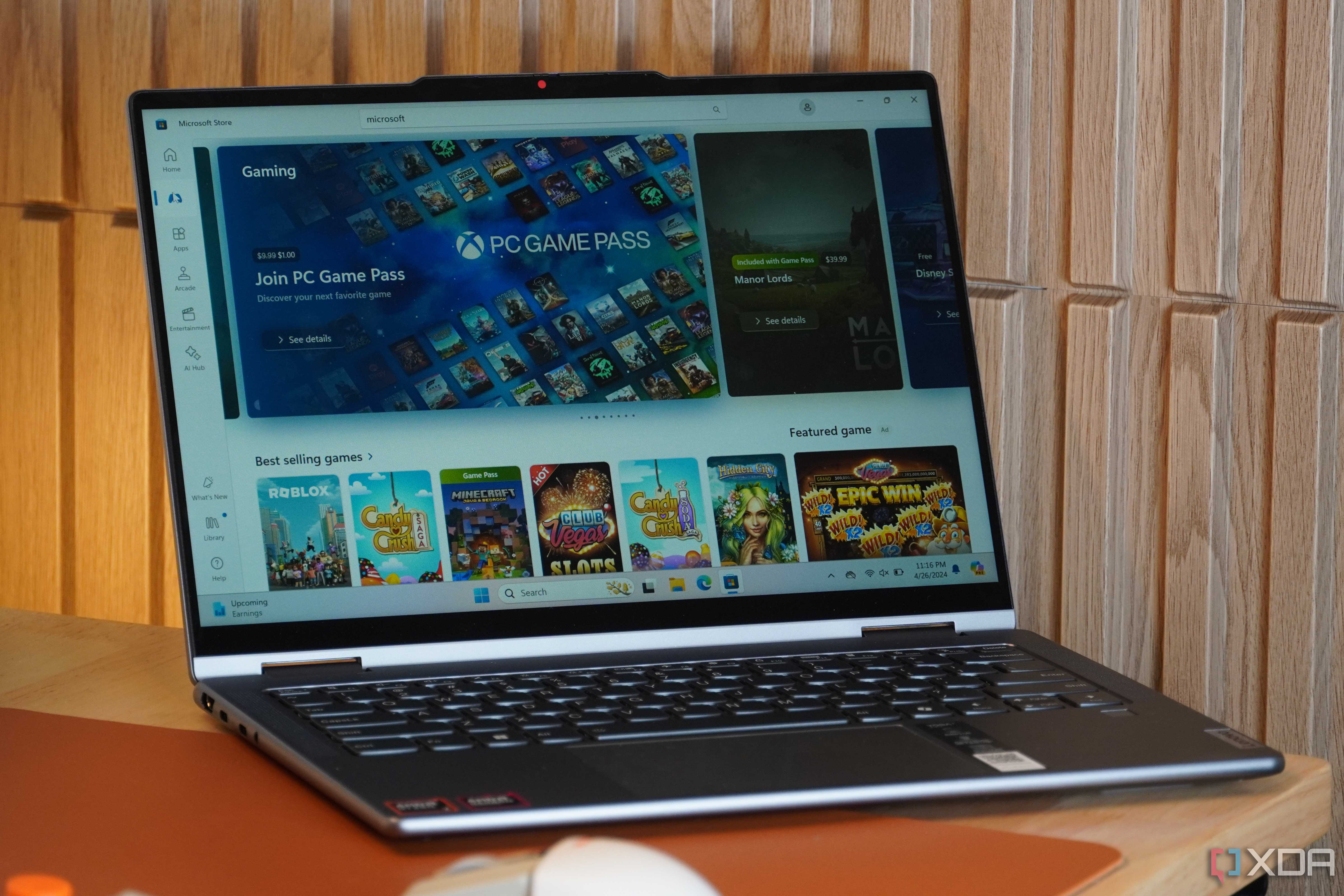 Microsoft Store on a Lenovo Yoga 7.