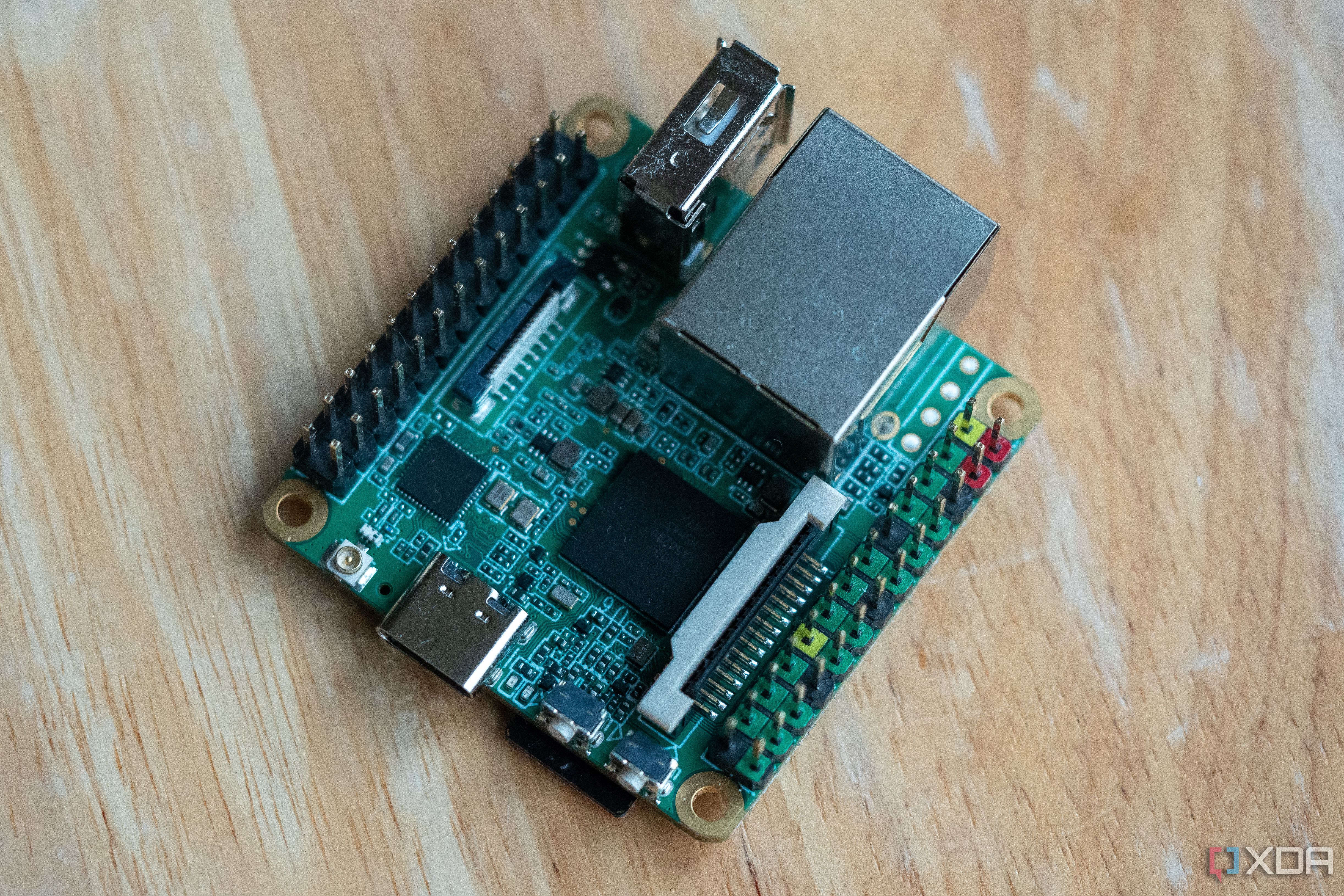 Milk-V Duo S on a stool, showing CPU and SPI buses