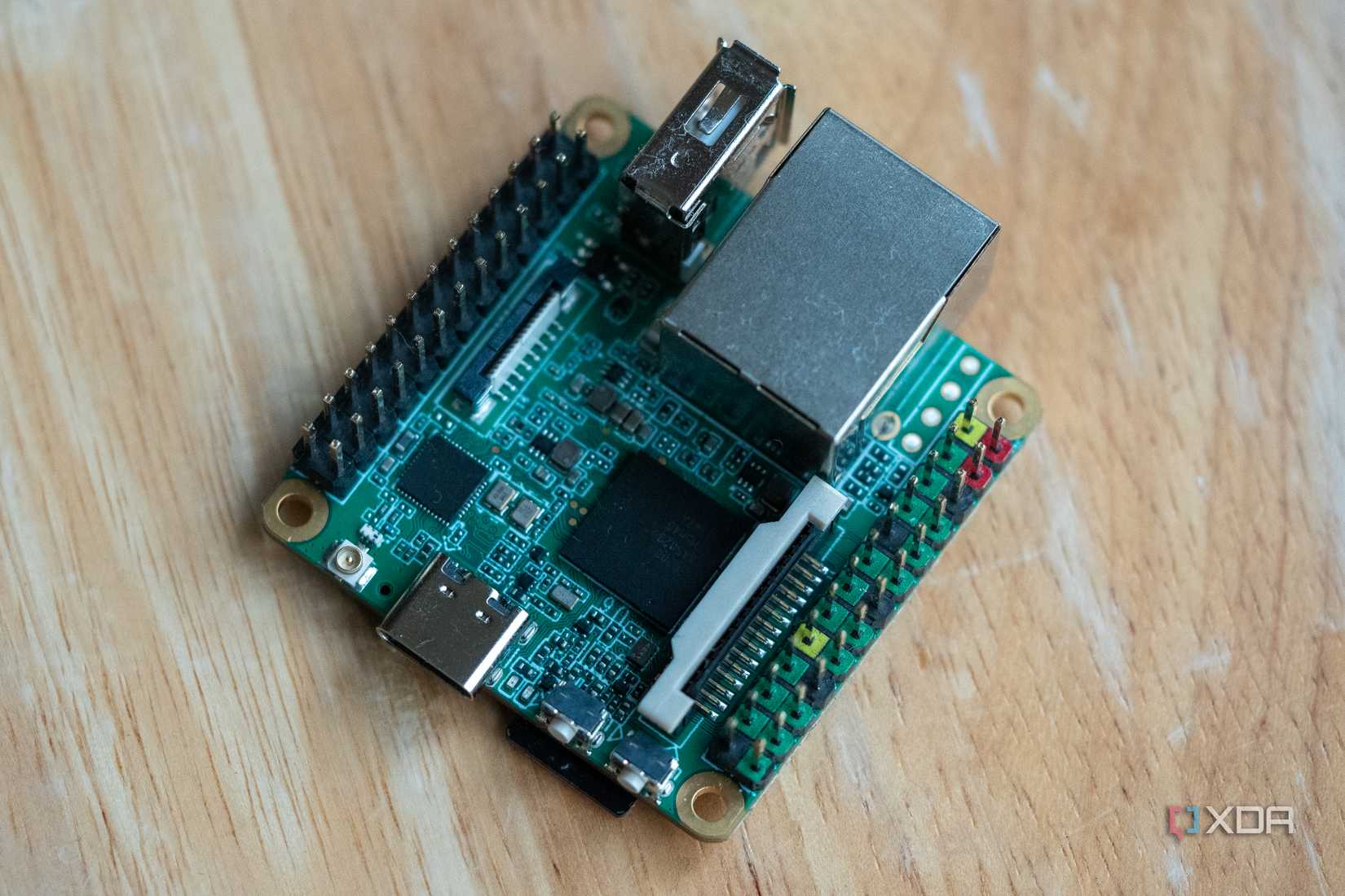 Milk-V Duo S on a stool, showing CPU and SPI buses