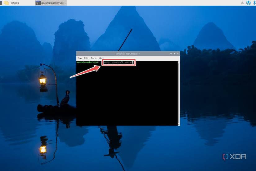 The procedure to create a directory for a Minecraft Server