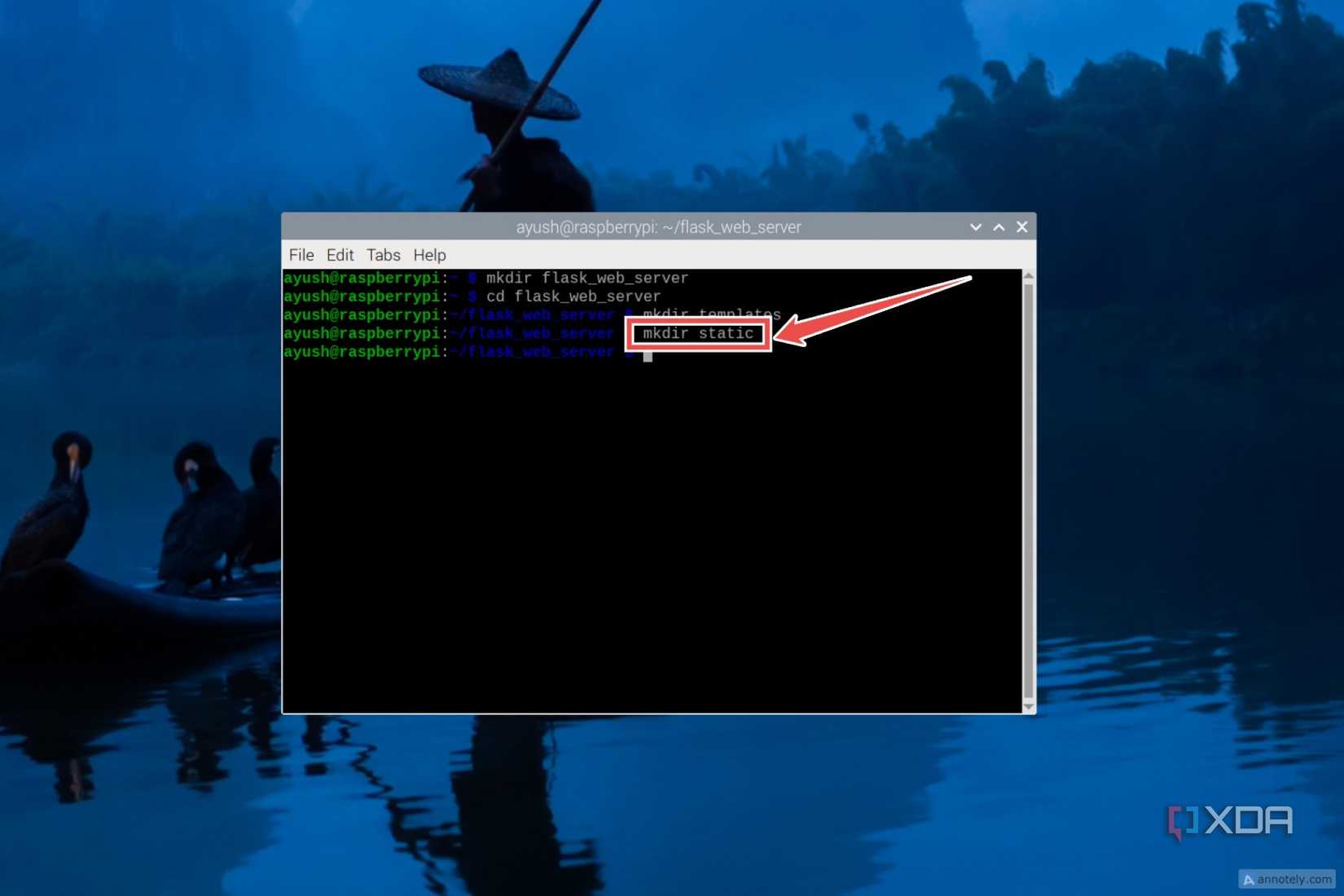 The command used to create a static folder