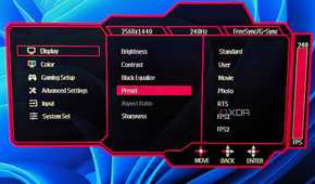 monitor presets
