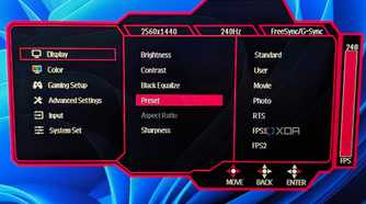 monitor presets