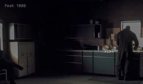 A photo of a dark scene displayed on the MSI MAG 271QPX in Peak 1000