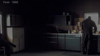 A photo of a dark scene displayed on the MSI MAG 271QPX in Peak 1000