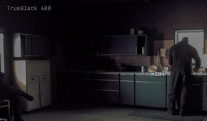 A photo of a dark scene displayed on the MSI MAG 271QPX in TrueBlack 400