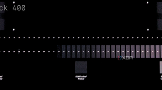 A photo of a near-black ramp displayed on the MSI MAG 271QPX in TrueBlack 400