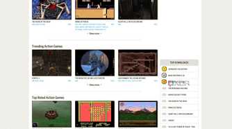 Screenshot of action games on My Abandonware