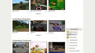 Screenshot of racing games on My Abandonware