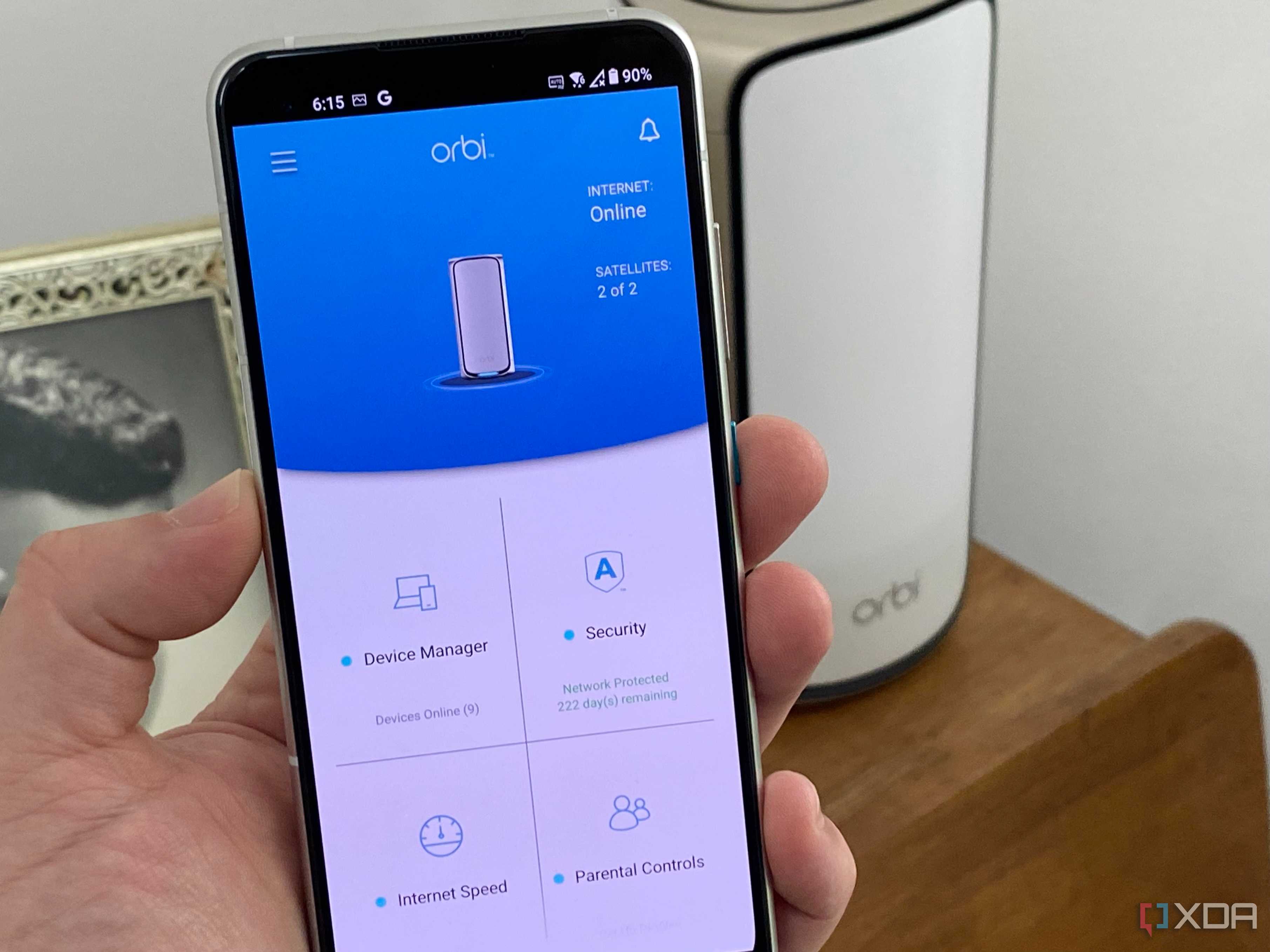 Netgear Orbi app on a Zenfone 8