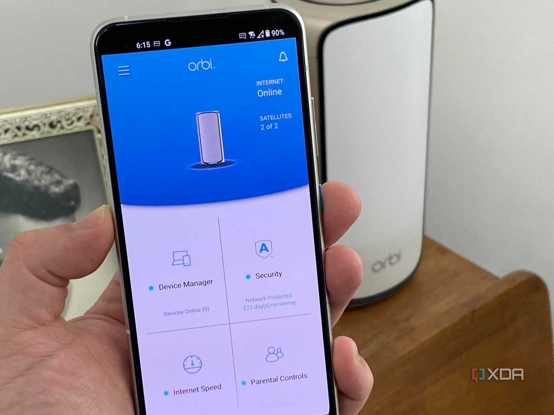 Netgear Orbi app on a Zenfone 8