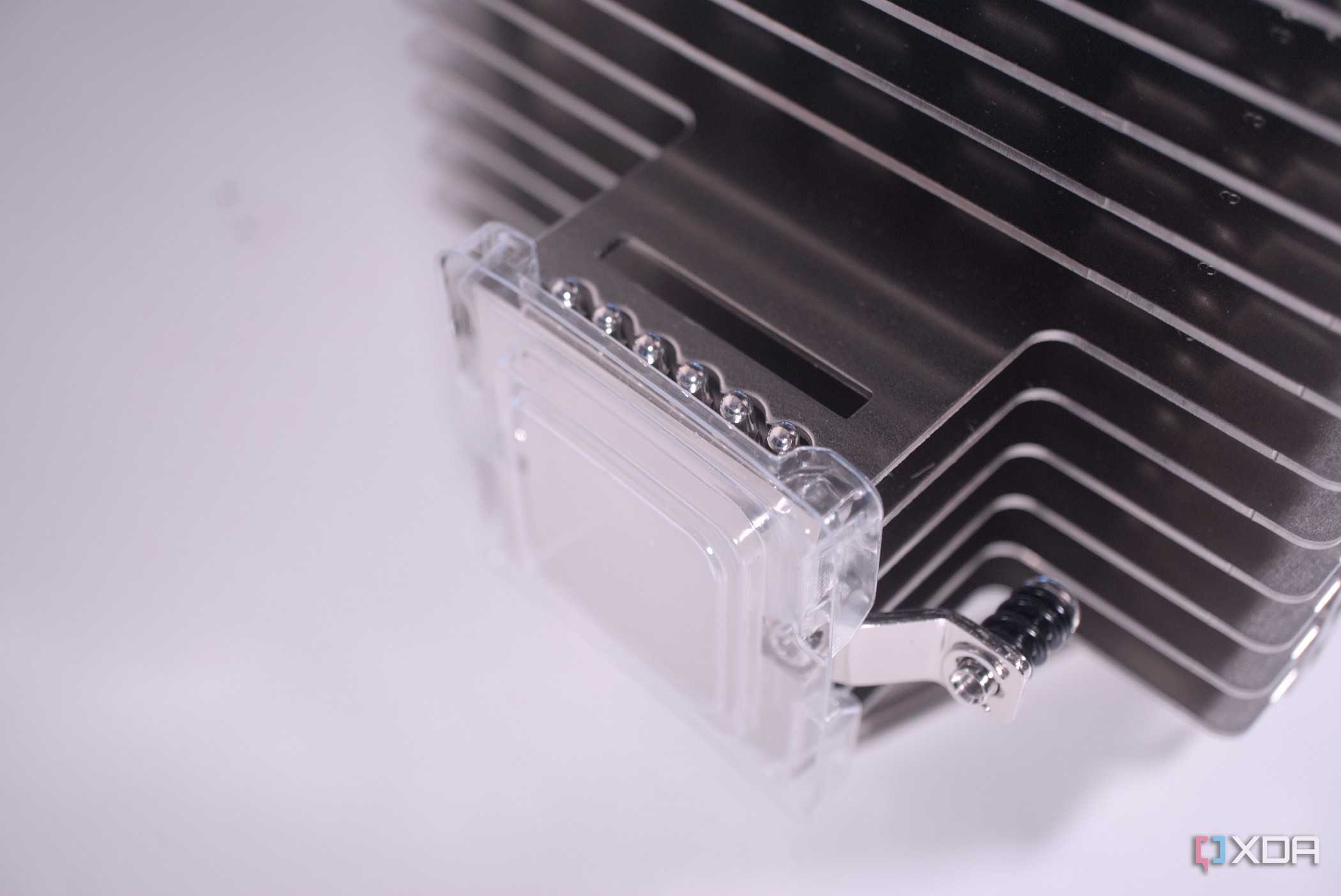 Close-up view of the Noctua NH-P1 base plate