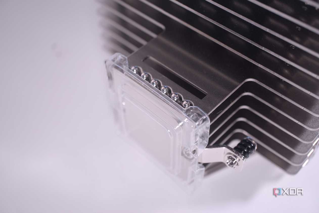 Close-up view of the Noctua NH-P1 base plate