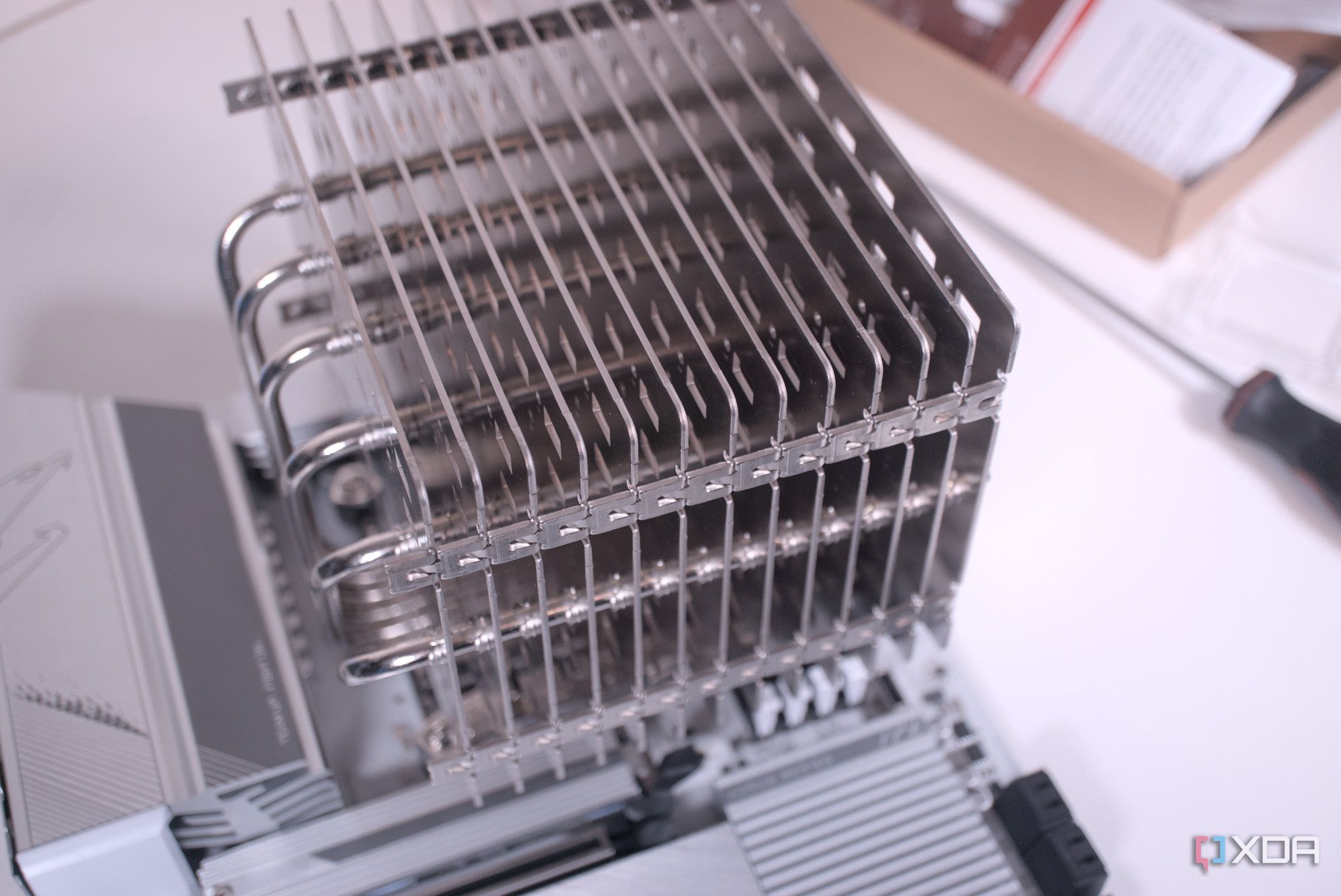 Close-up view of the Noctua NH-P1 installed