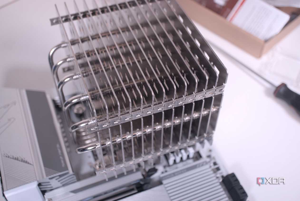 Close-up view of the Noctua NH-P1 installed